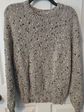 Cozy Speckled Taupe Crewneck Sweater